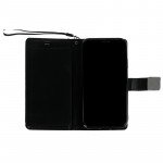 Wholesale Multi Pockets Folio Flip Leather Wallet Case with Strap for Samsung Galaxy S21 Ultra 5G (Black)
